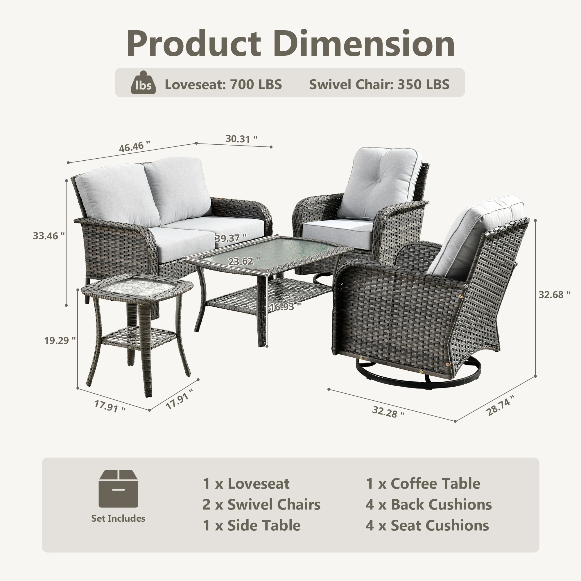 ALTRIGUS 6LYZGNCGNDS40051AL Patio-Conversation-Sets - View #3