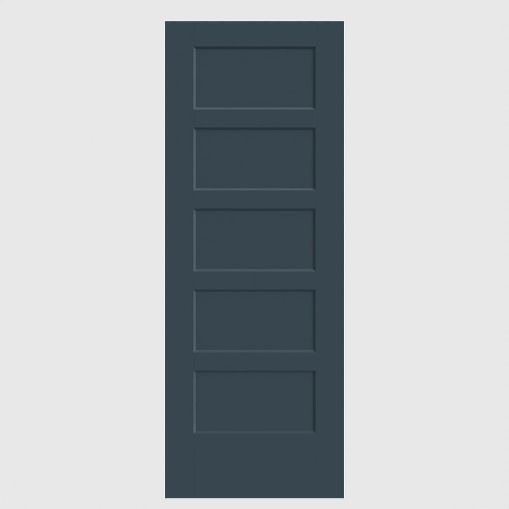 Masonite 640495 Bayshore 32-in x 80-in Slate 5-panel square Smooth Solid core Primed Molded composite Slab Door