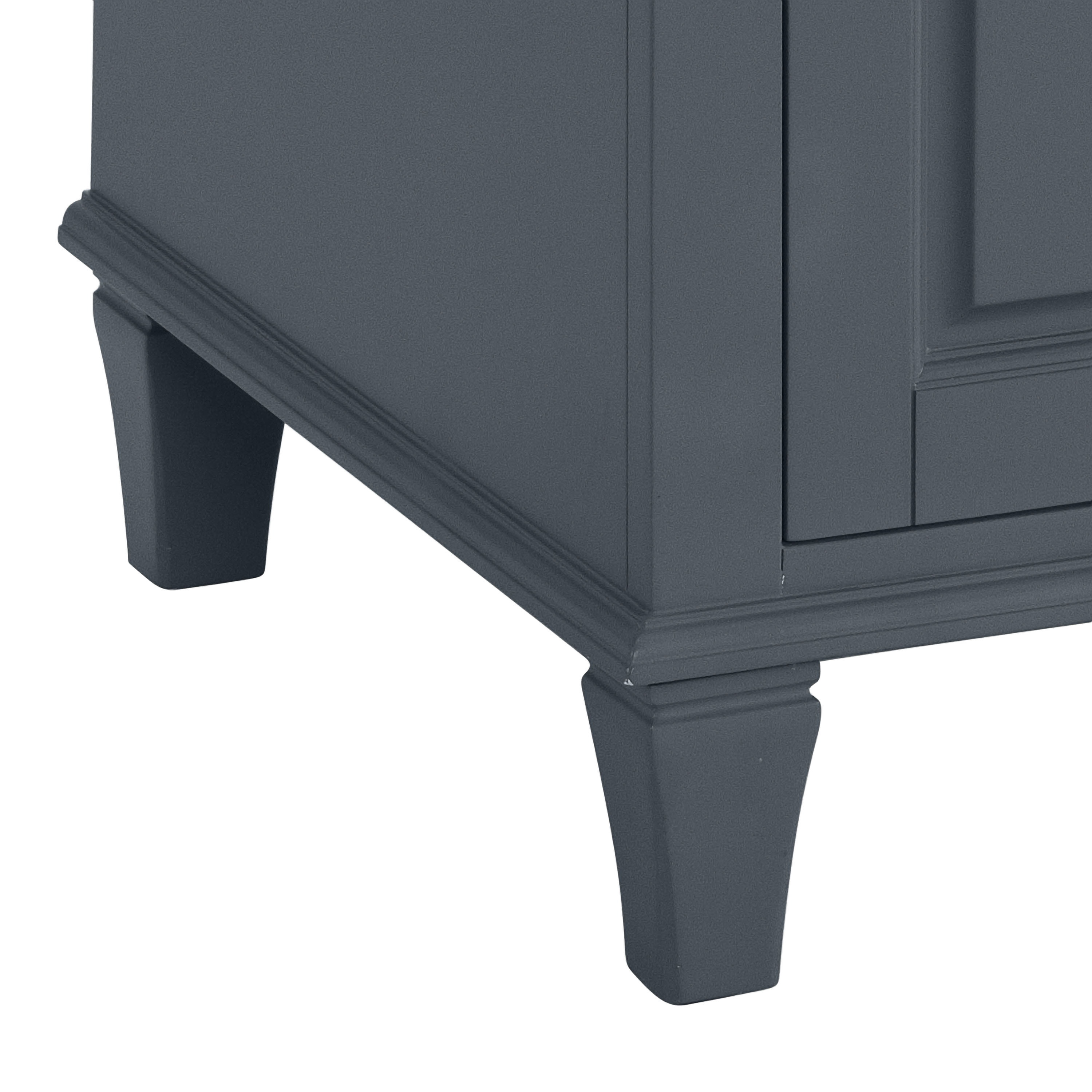 allen + roth Brookview 36-in Slate Blue Undermount Single Sink Bathroom  Vanity with Carrara Engineered Marble Top at