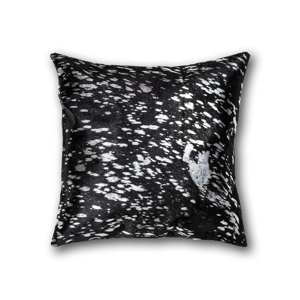 HomeRoots 328267 18-in x 18-in Black, Silver Square Indoor Decorative Pillow