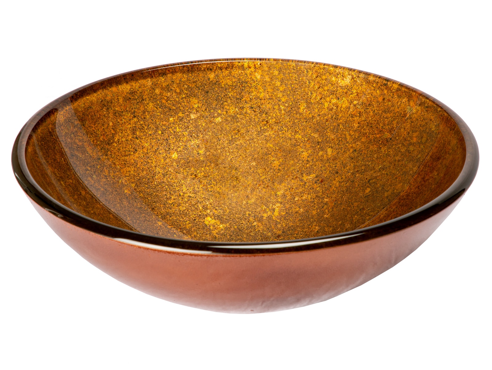 Eden Bath EBGS75 Glass Vessel Round Modern Bronze Bathroom Sink ( 16.375-Inches x 16.375-Inches )