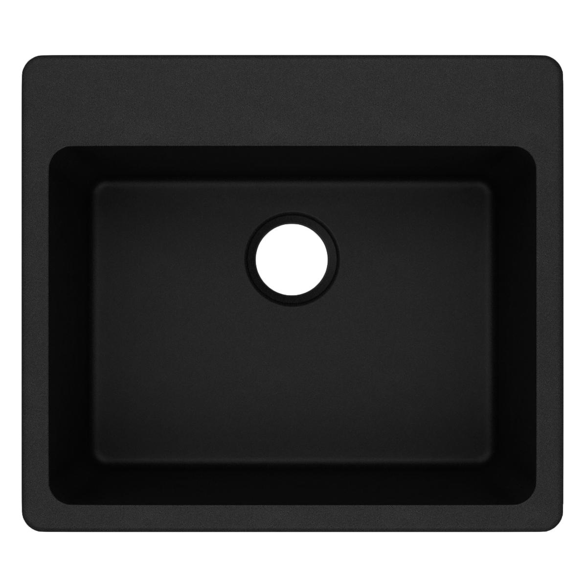 Elkay Black Quartz Single Bowl Drop-In Kitchen Sink