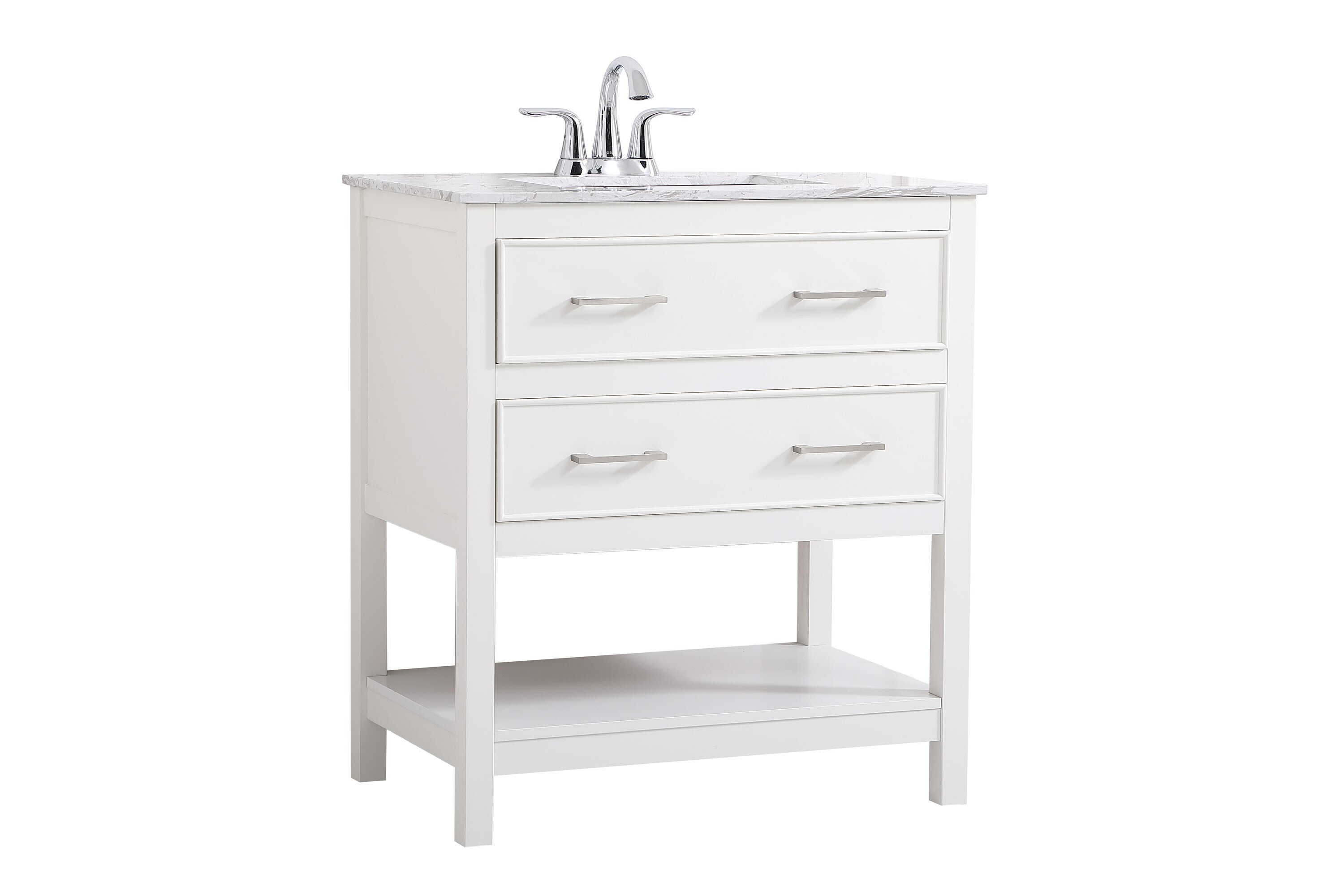 Elegant Decor Home Furnishing 30in White Undermount Single Sink