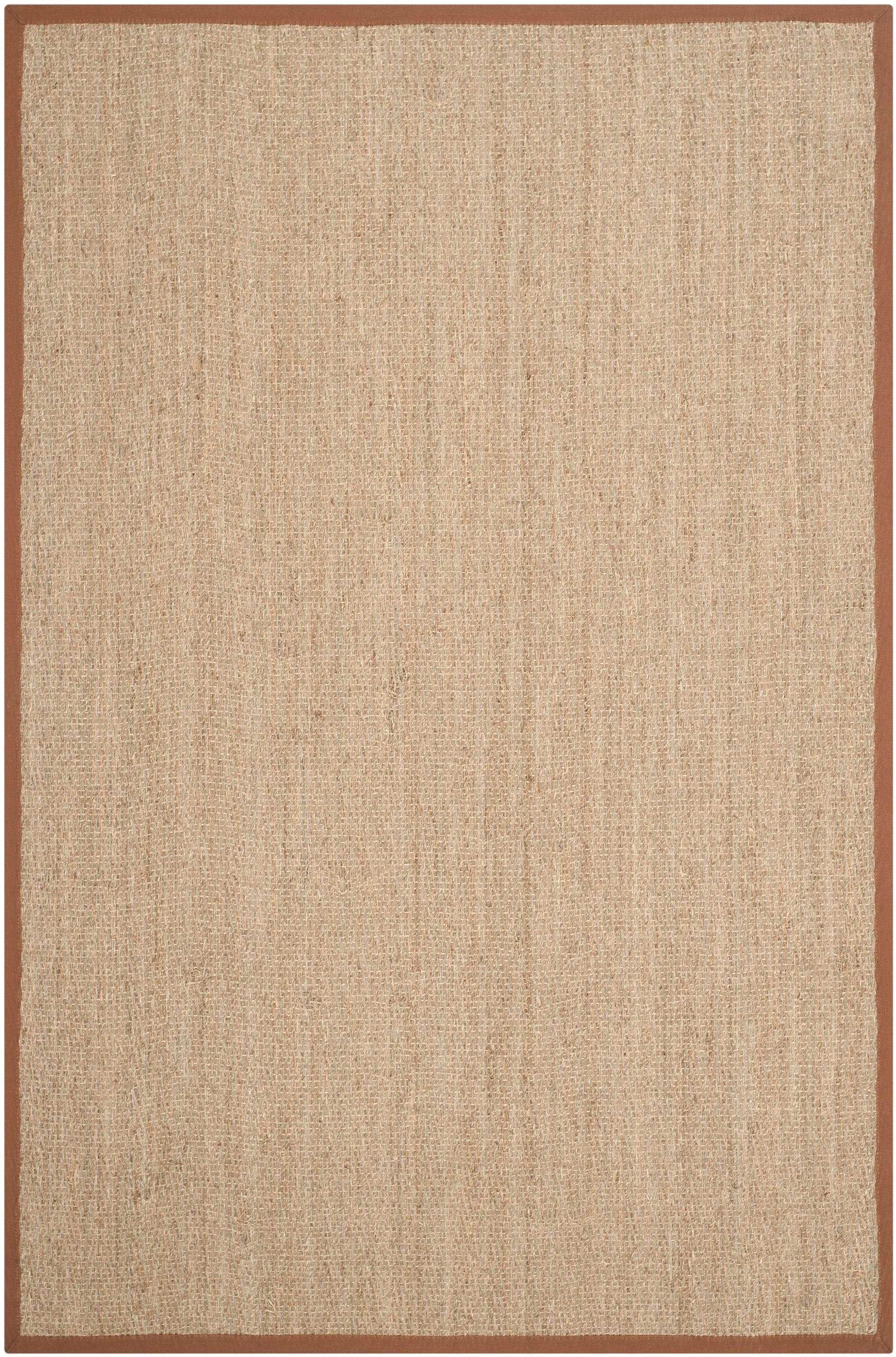 Safavieh NF115B-5 Natural Fiber Montauk 5 x 8 (ft) Loomed Seagrass Natural/Brown Rectangular Indoor Chevron Coastal Area rug