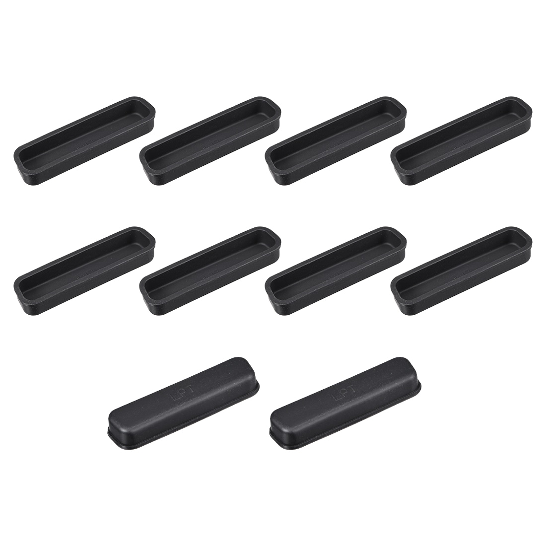 Unique Bargains 10pcs LPT DB-25 Silicone Protectors Port Anti Dust Cap Cover 38mmx8mmm Black #S26042000UX0906
