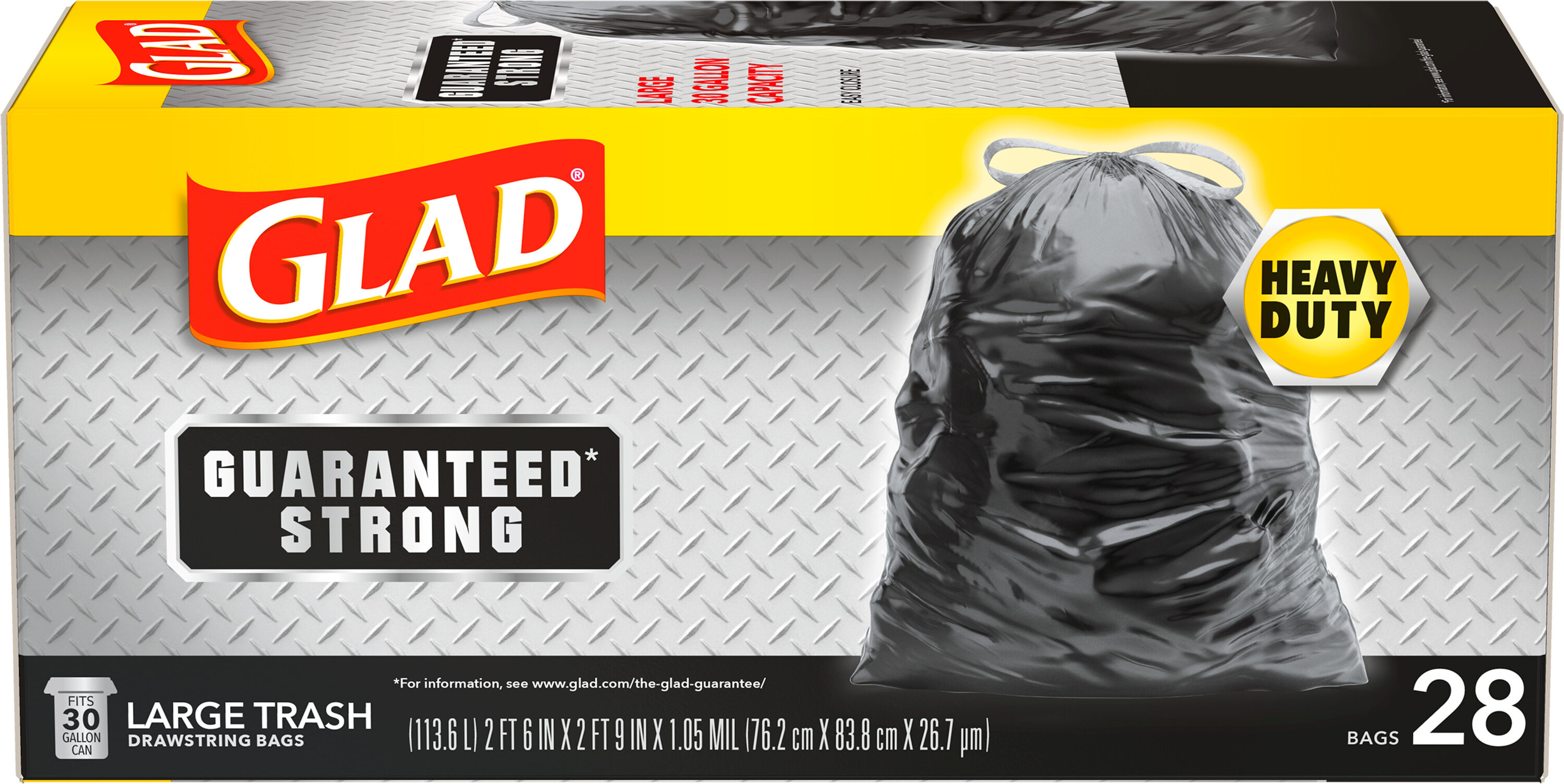 Glad 30 Gallon Large Drawstring Garbage Bags, 6 Boxes CLO78966
