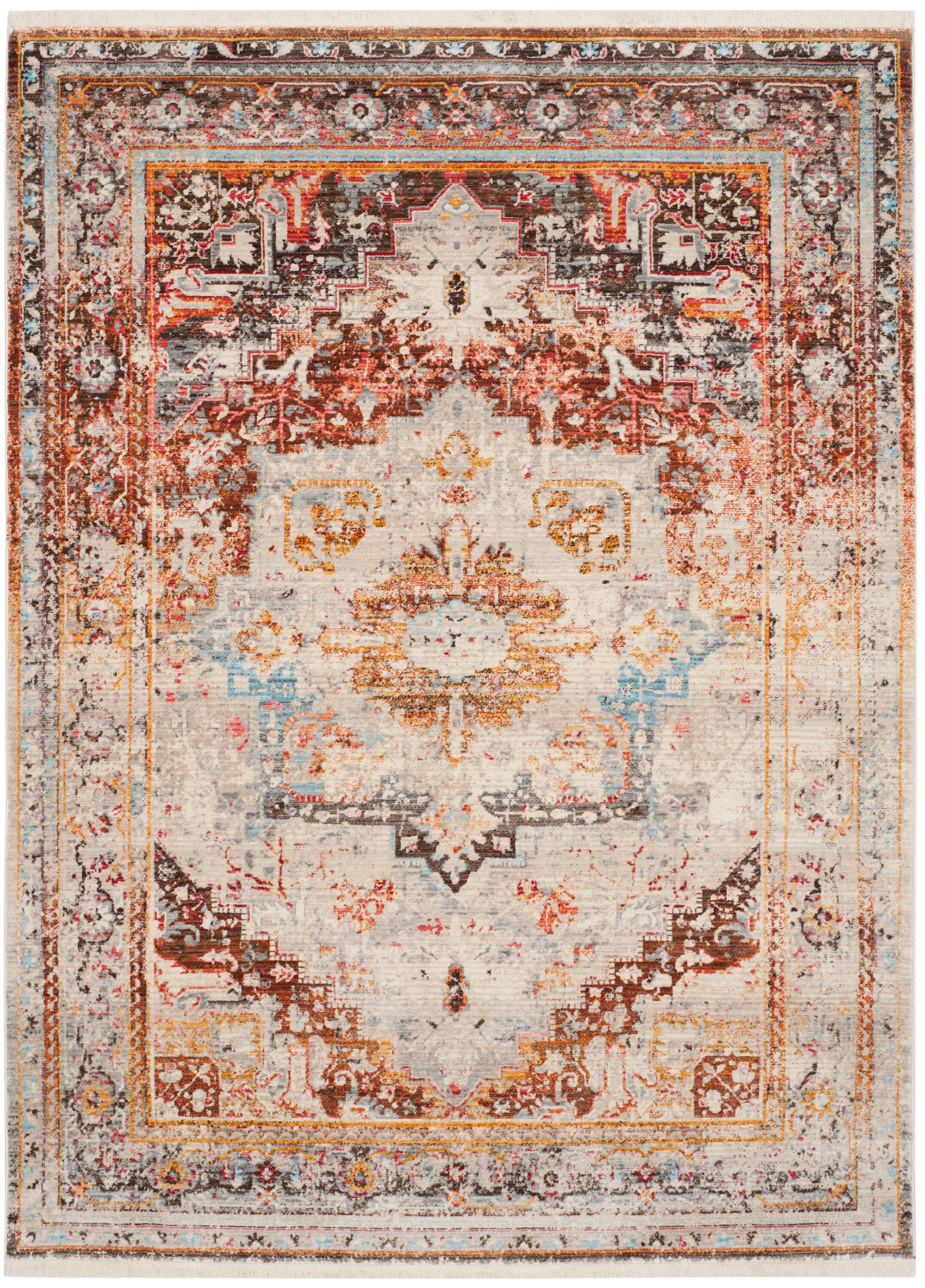 Vintage Persian 438A Cream Multi 4 X 6 Area Rug