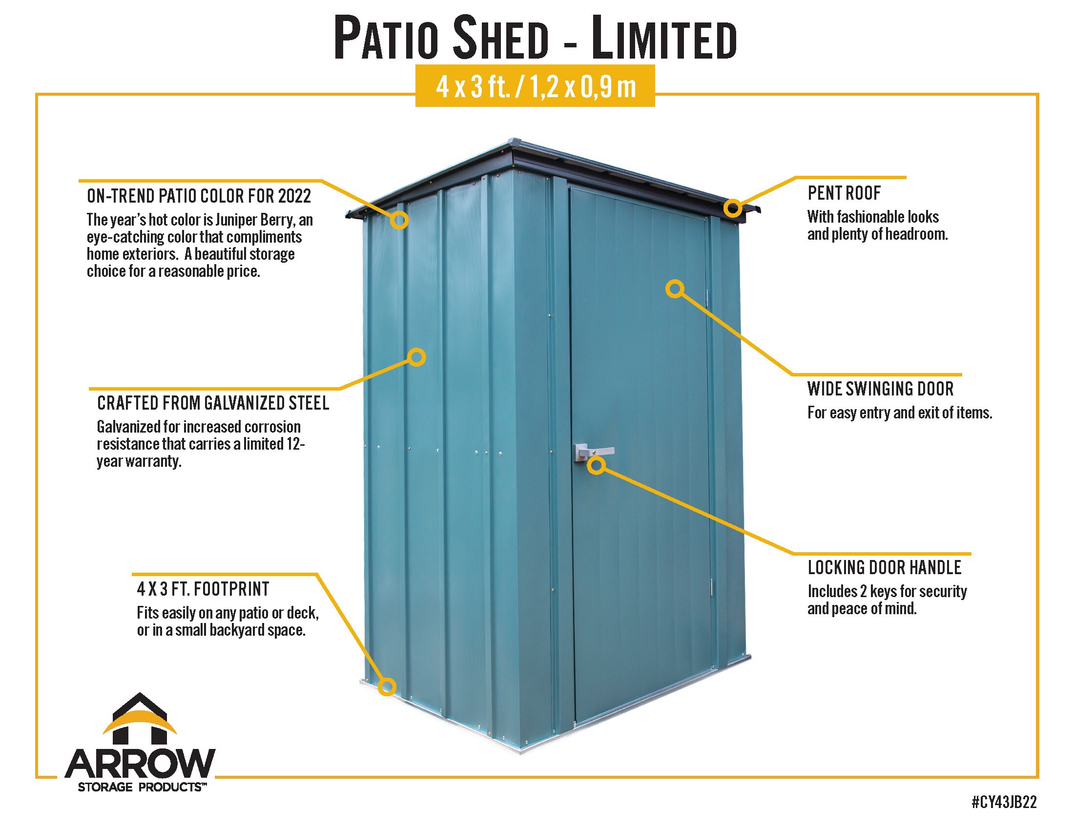 Arrow CY43JB22 Metal-Storage-Buildings-Sheds - View #11
