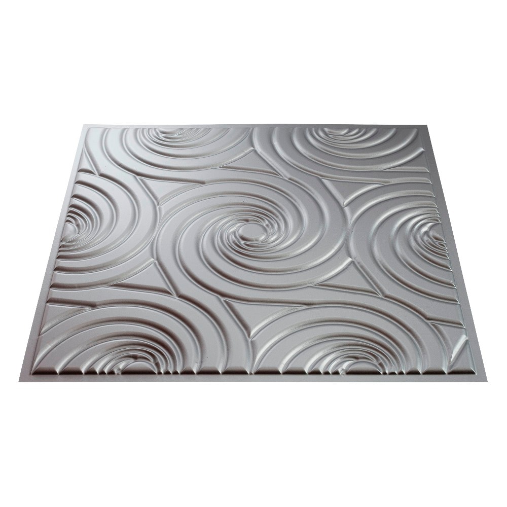 Fasade G73-09 24-in x 24-in Typhoon Argent Silver PVC Surface-mount Ceiling Tile (1-Pack, 4-sq ft / Case)