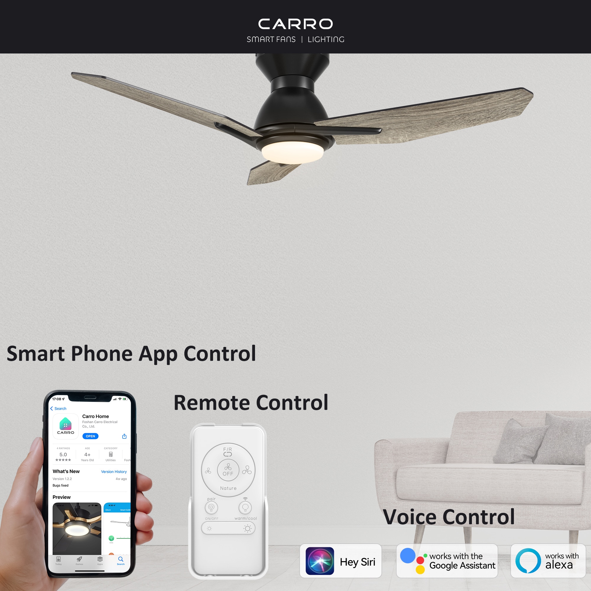 CARRO USA LS523J3-L11-BS-1-FM Ceiling-Fans - View #2