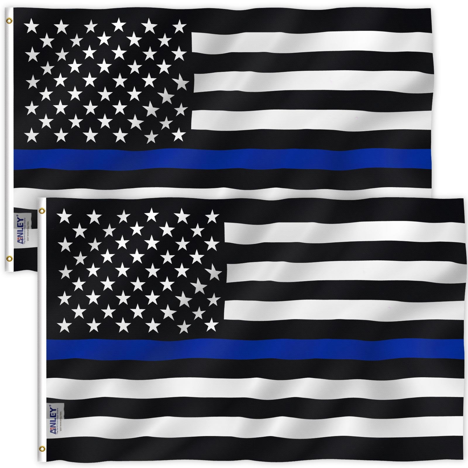 2 Pack 3x5 Foot Thin Blue Line USA American Flag Police Honor Law Enforcement 