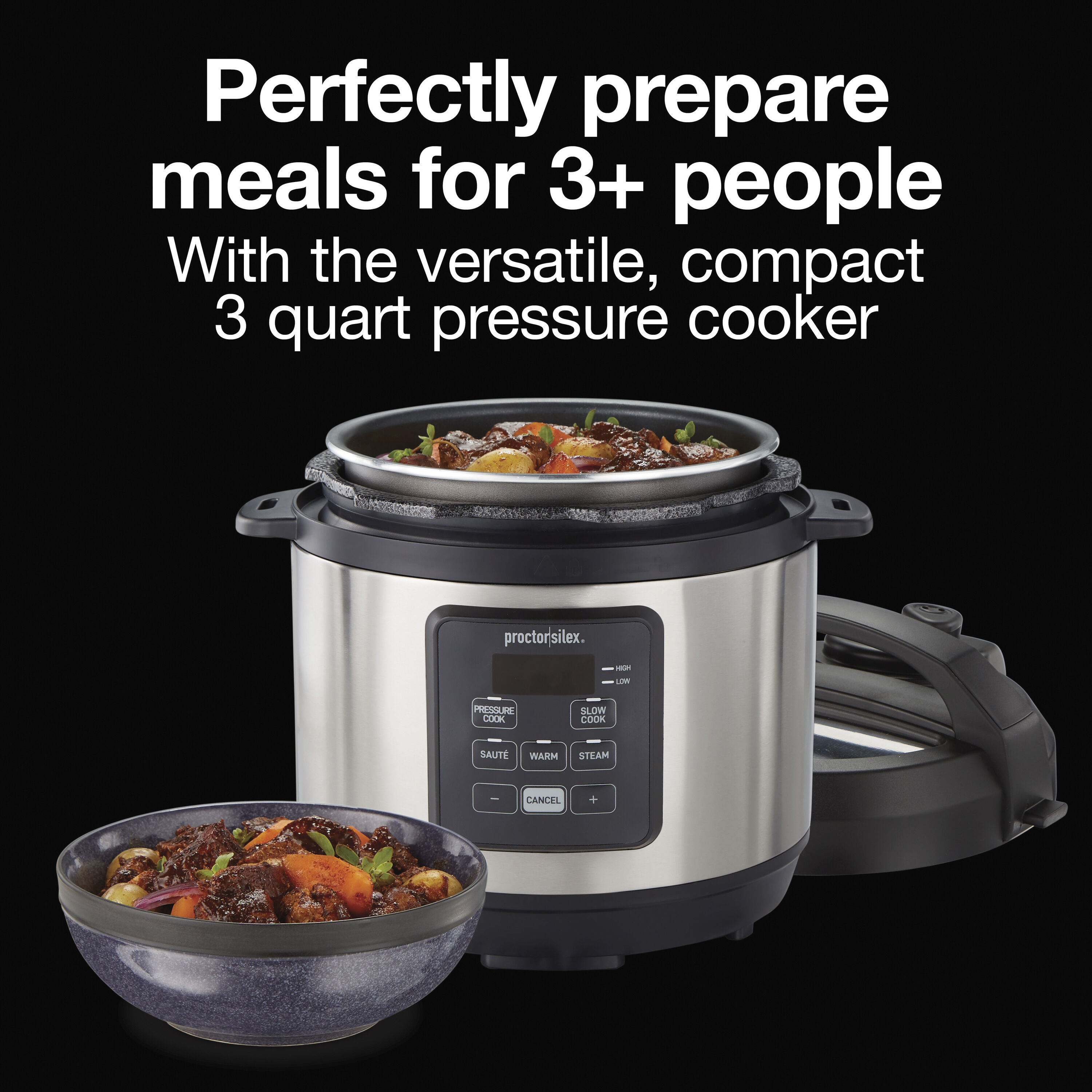 Stainless Steel 3 Quart Multi-Function Pressure Cooker