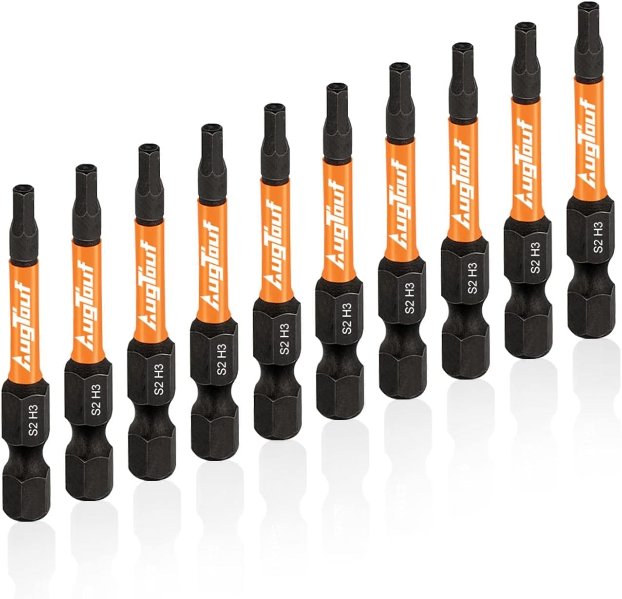 toolant 10-Piece 3mm 1/4-in x 2-in Hex Impact Driver Bit Set #TA01001011