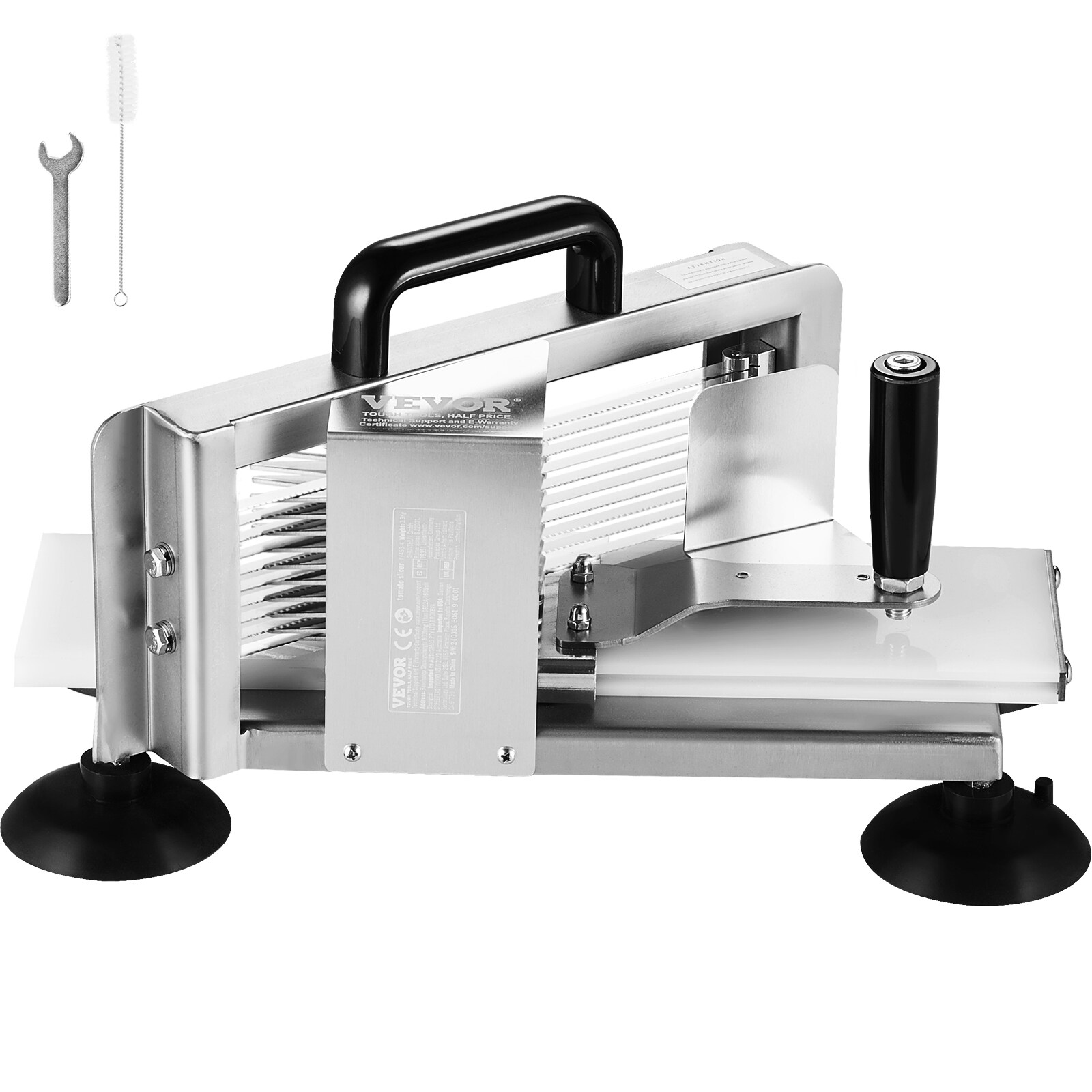 VEVOR SCFQQPJZTS3803067V0 Commercial Tomato Slicer 3/8 inch Tomato Cutter Slicer Stainless Steel Heavy Duty Tomato Slicer Machine Manual Tomato Slicer with Non-slip Feet for Cutting Tomatoes Cucumbers Bananas