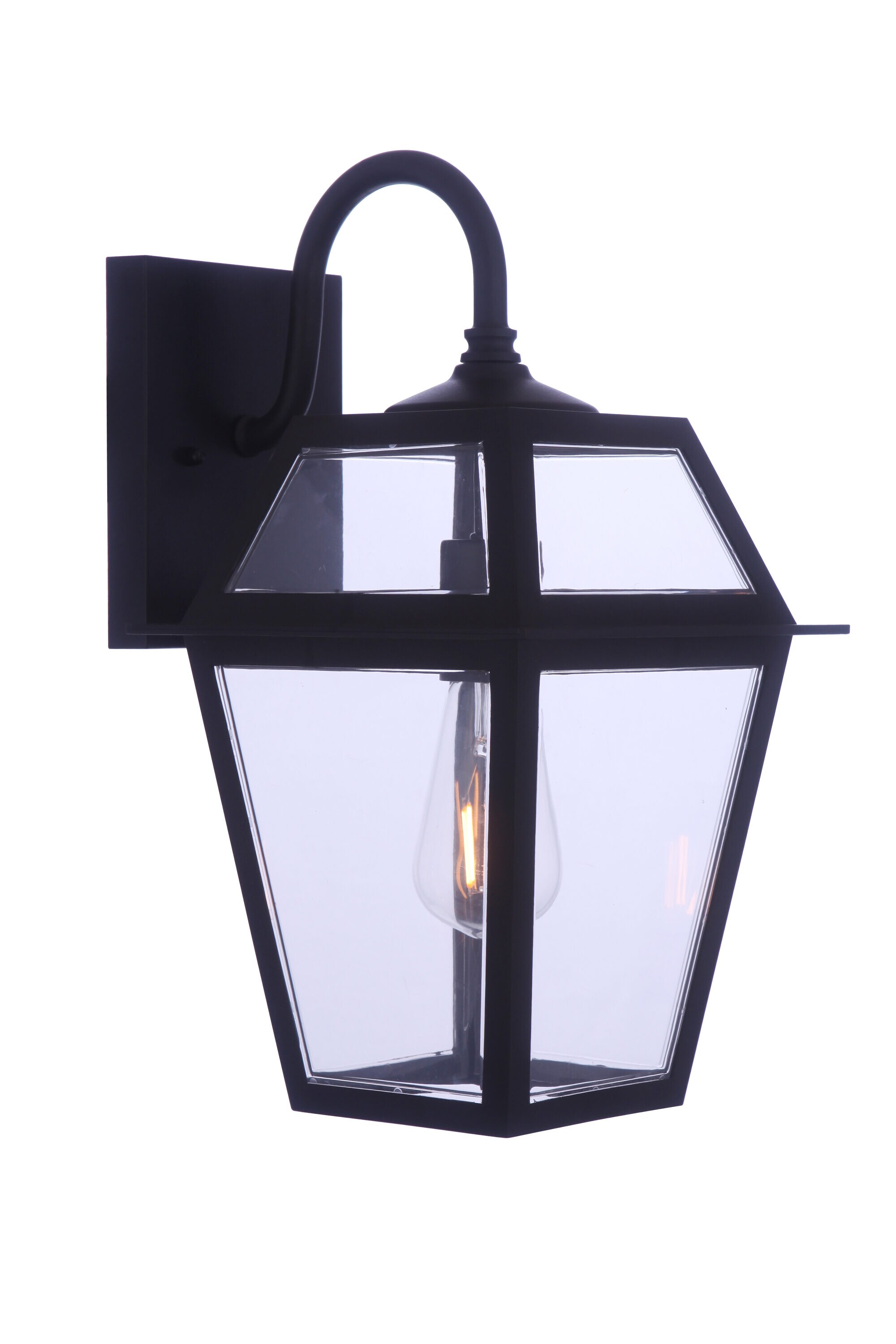 allen + roth Belasco 1-Light 15-in Black; Outdoor Wall Light at