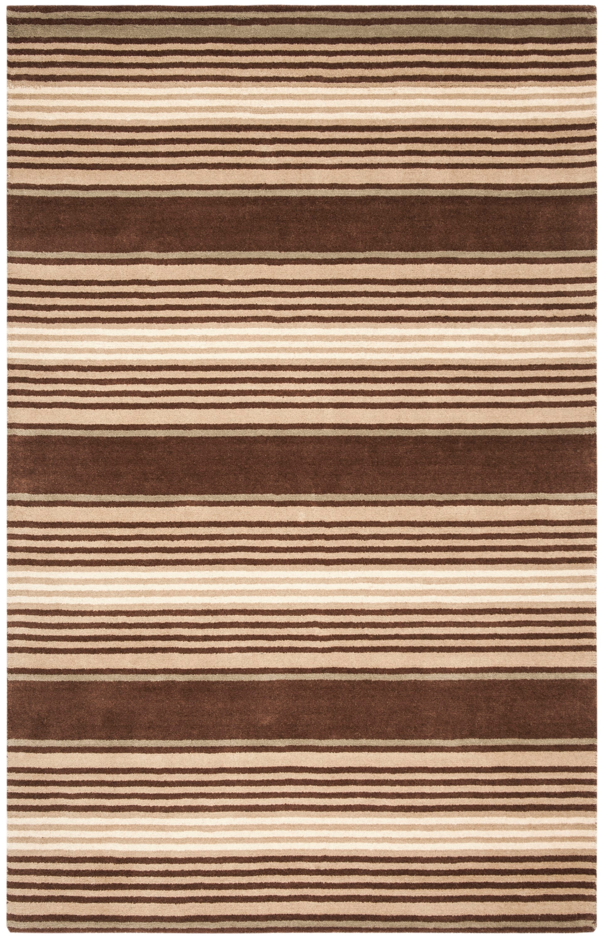 Harmony Stripe Handcrafted Tufted Wool Blend Rug 5' x 8'