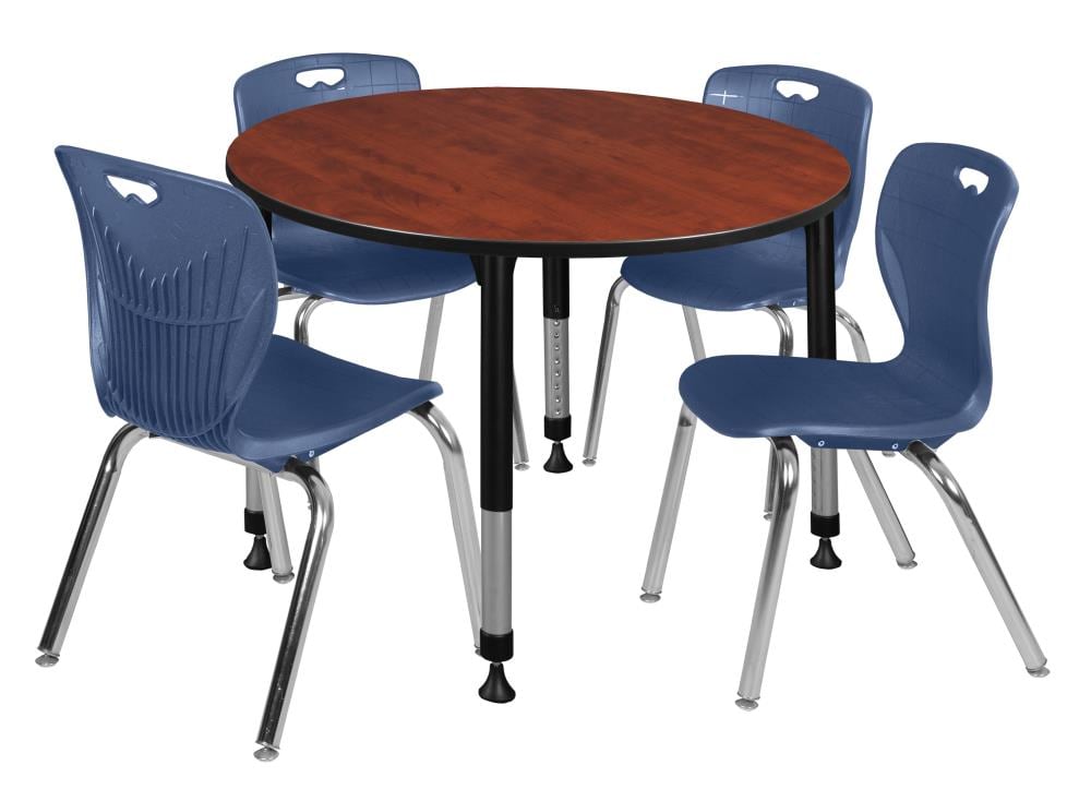 Regency Classroom Tables Red 4 Person, Round Classroom Tables