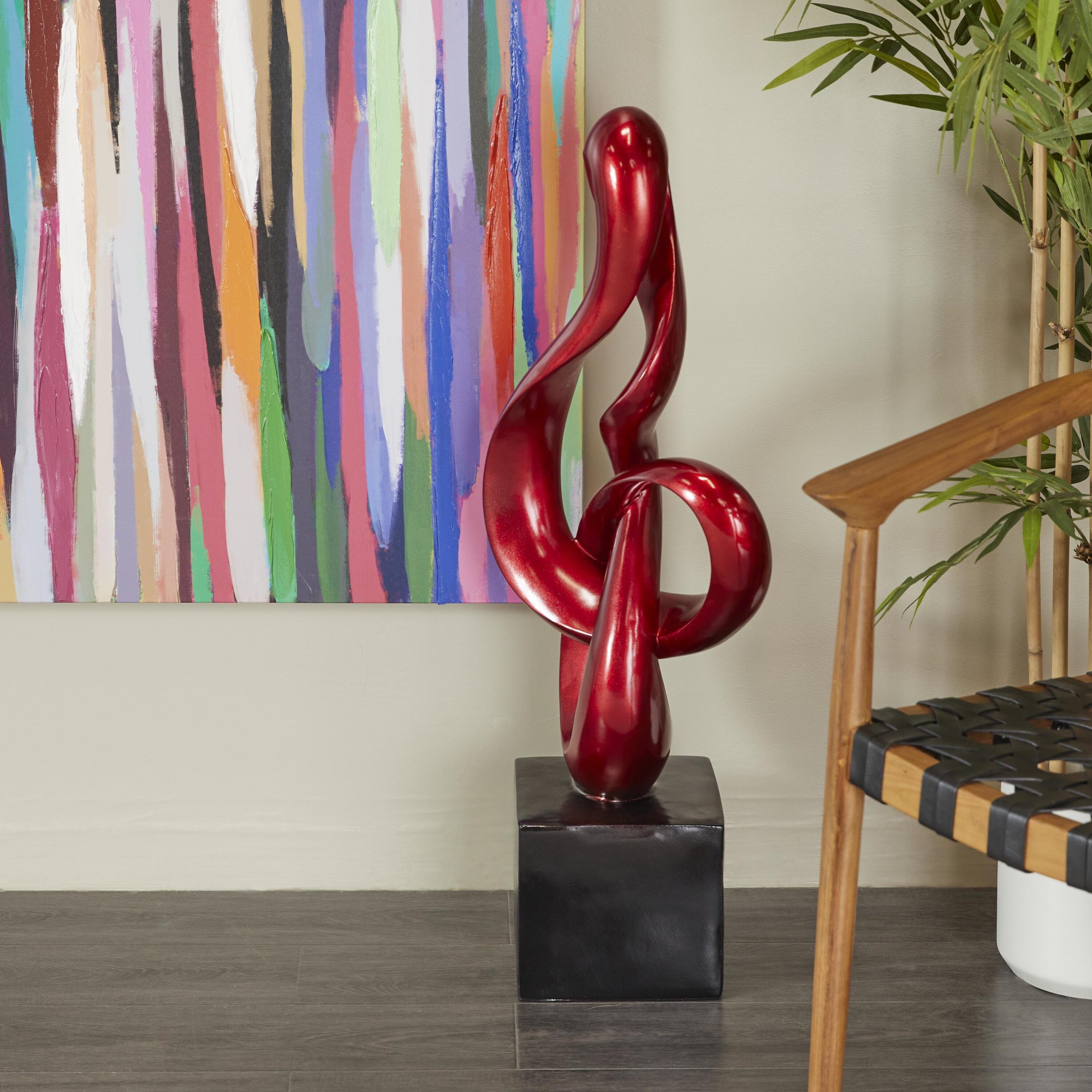 Grayson Lane 29153 Red Stone Modern Sculpture