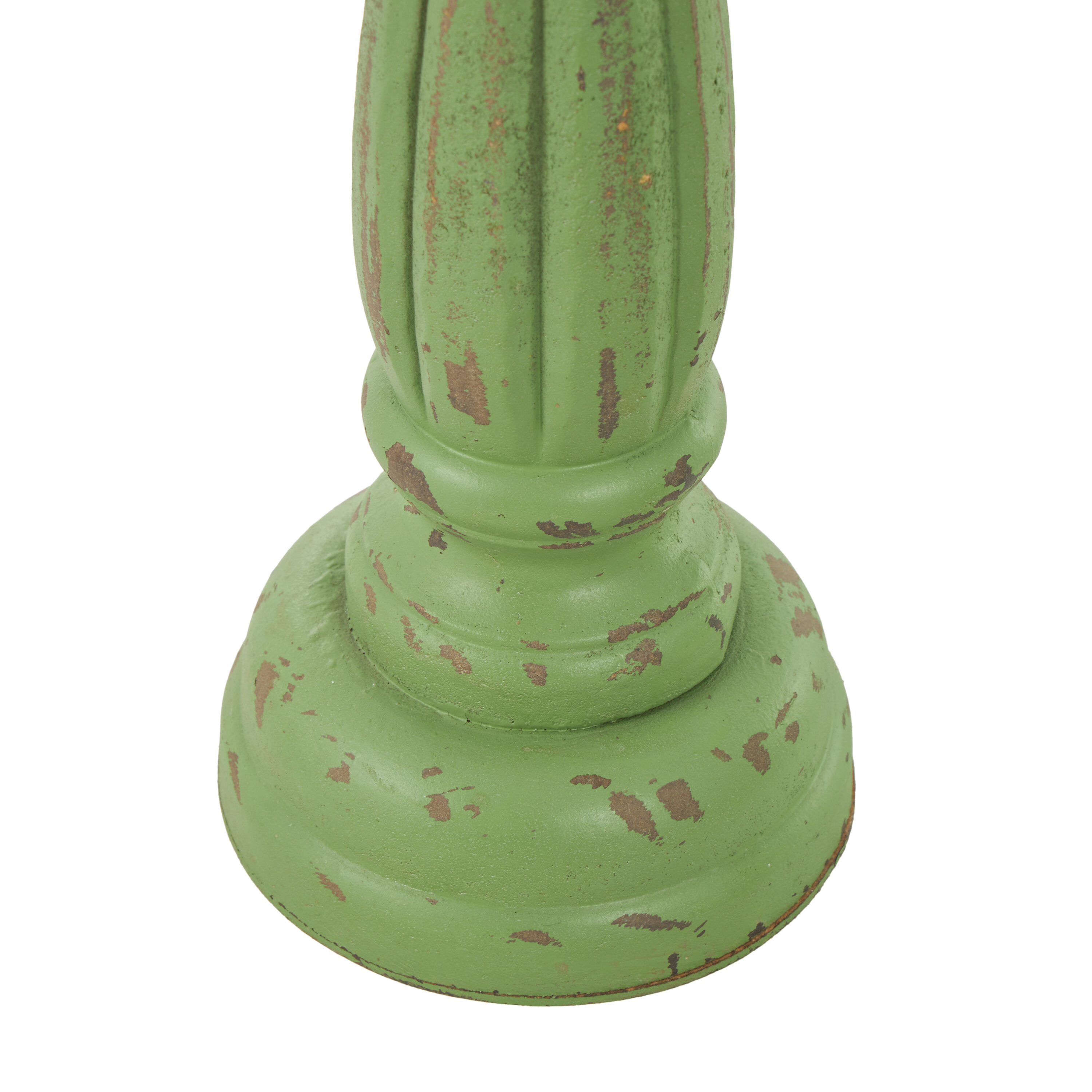 Elegant Green Wood Candle Lantern Trio 15" Height