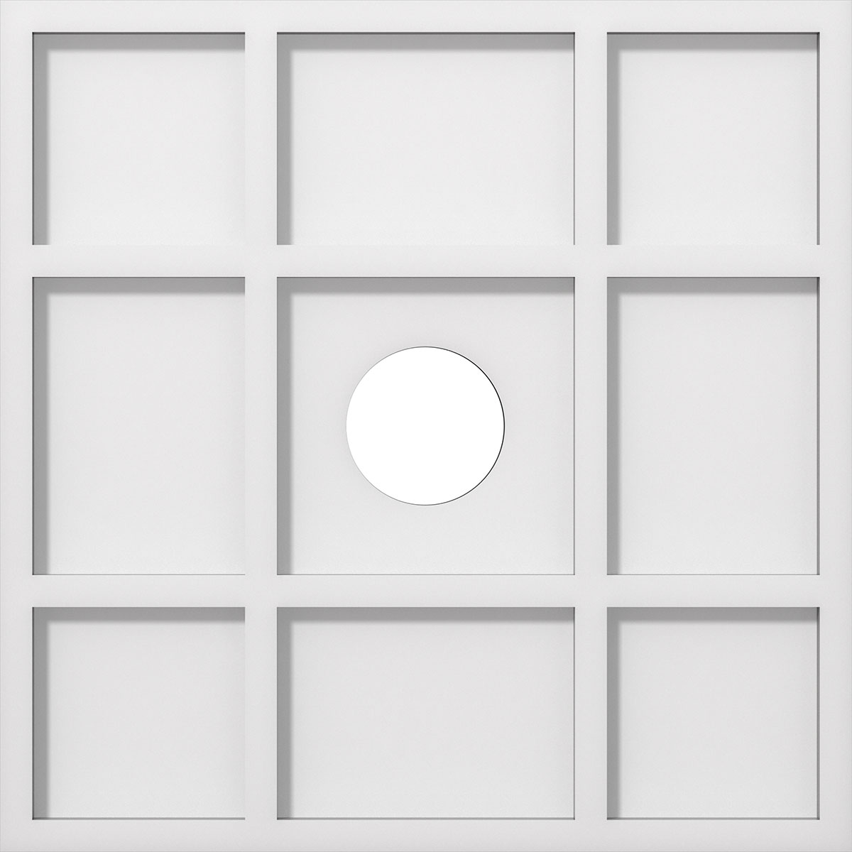 Ekena Millwork CMP16RK-03000 Rubik 16-in W x 16-in L Contemporary White PVC Whole Ceiling Medallion