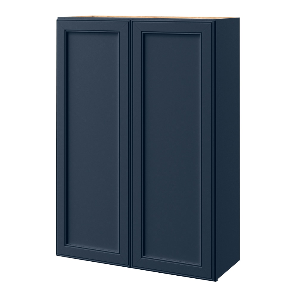 allen + roth Southam 30-in W x 42-in H x 12-in D Navy Wall Fully Assembled Cabinet Recessed Panel Square