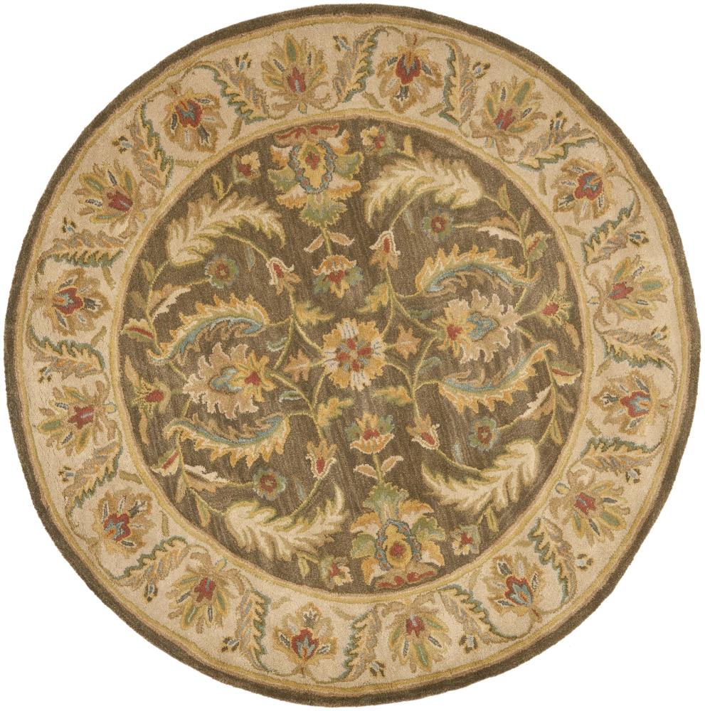 Safavieh HG964A-6R Heritage Pimpri 6 x 6 (ft) Tufted Wool Green/Beige Round Indoor Floral/Botanical Oriental Area rug