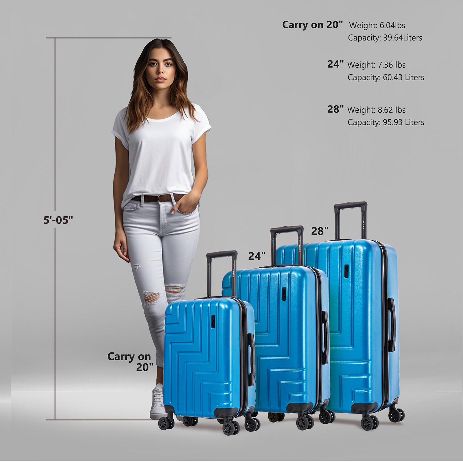 DUKAP DKZAHSML-TEA Luggage-And-Luggage-Sets - View #3