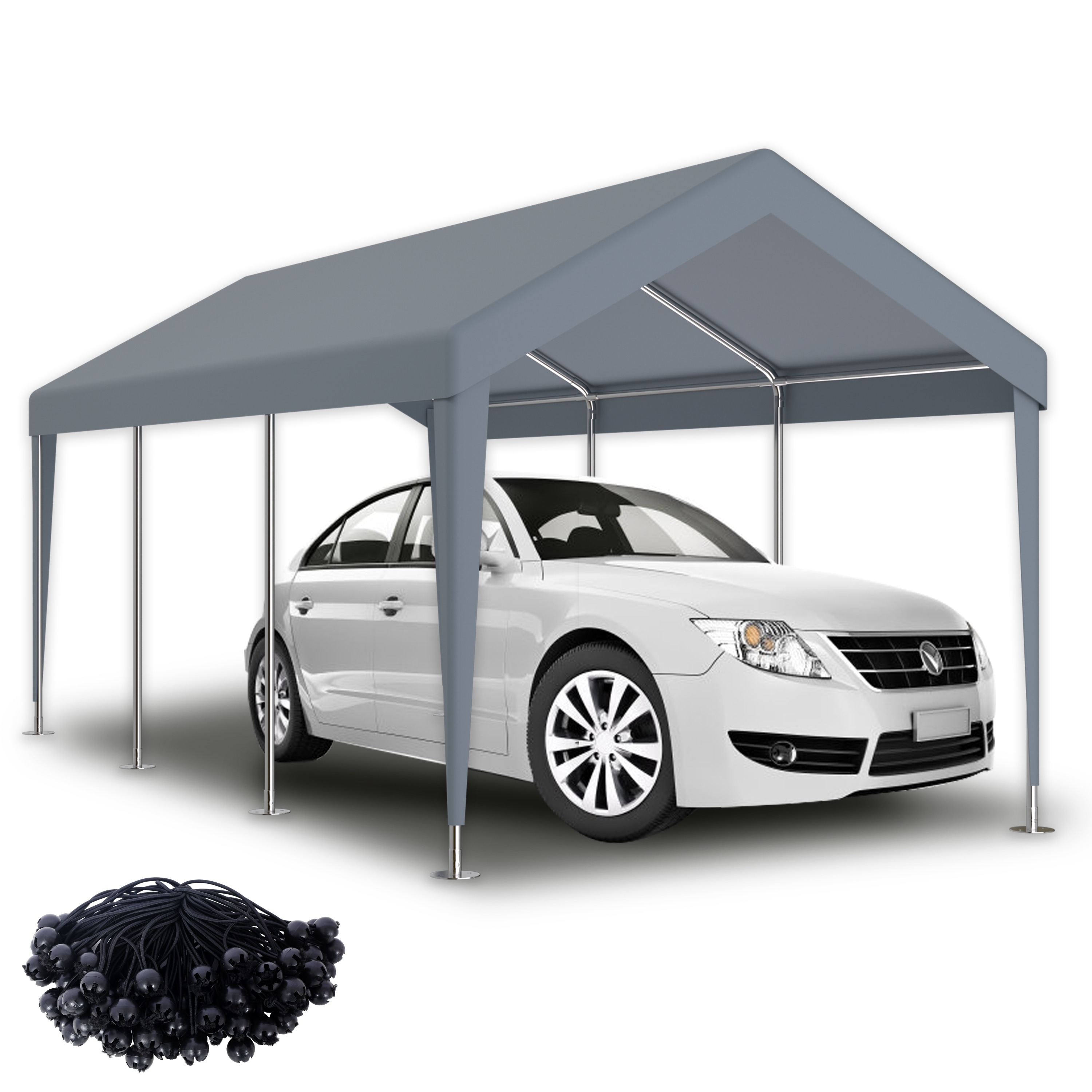 LIVIZA GIGP204147 12 x 20 ft Carport Replacement Canopy Cover Gray Canopy replacement top