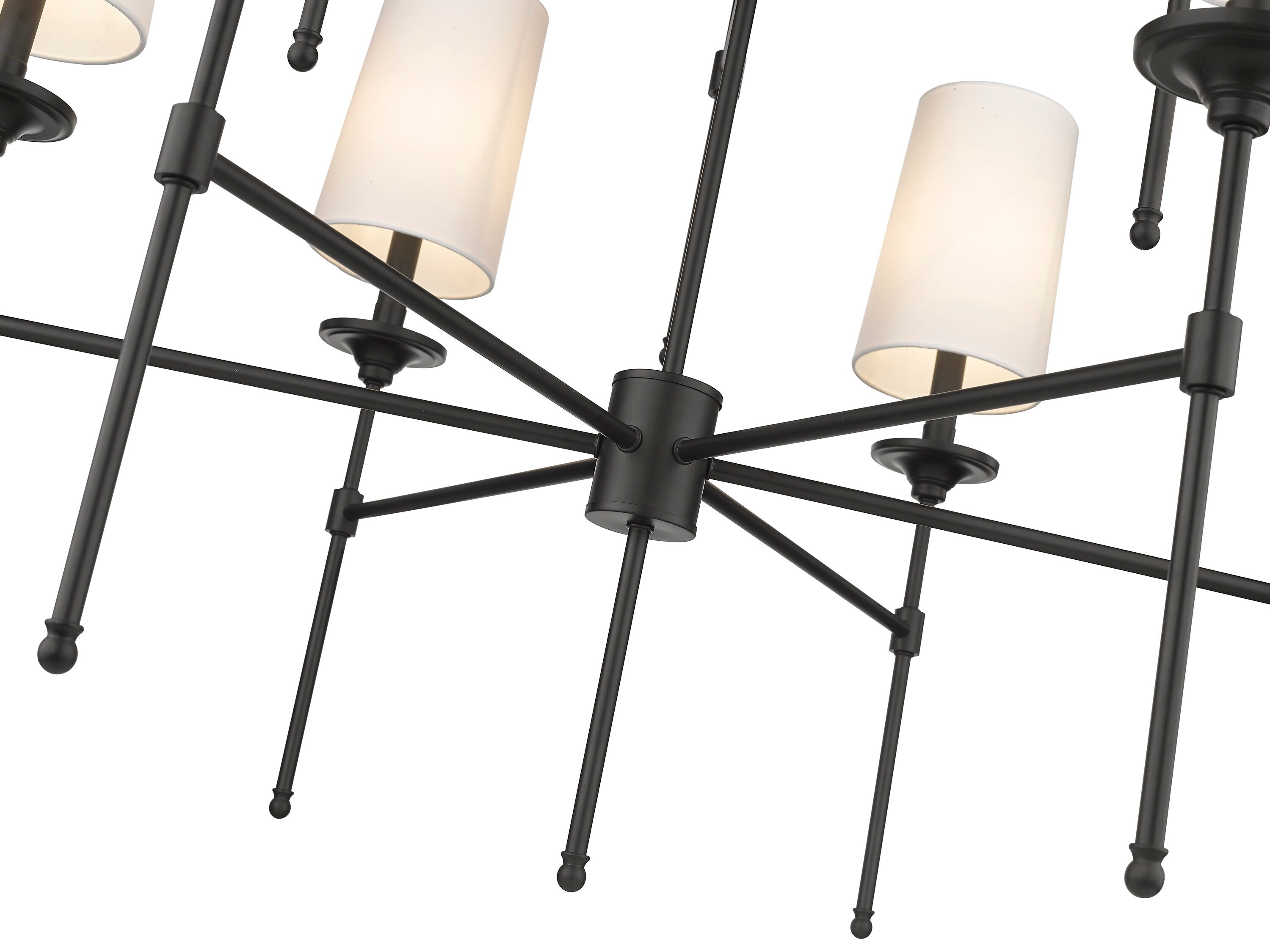 Emily Matte Black 9-Light Transitional Tiered Chandelier
