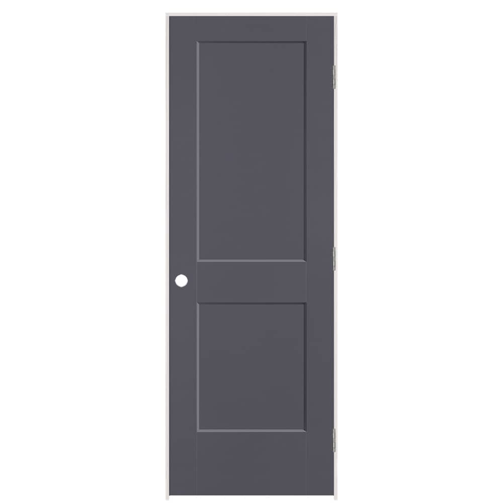 Masonite 896036 28-in x 80-in Slate Solid core 2-panel square Left hand Smooth Prefinished Molded composite Flat Jamb Single Prehung Interior Door