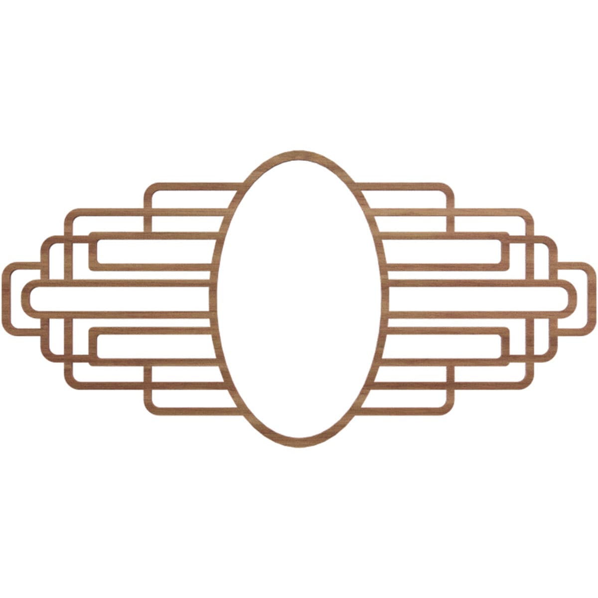 Ekena Millwork CMWP18X09X0375EBWA Elizabeth Fretwork Pierced 9-in W x 18-in L Craftsman Walnut Wood Whole Ceiling Medallion