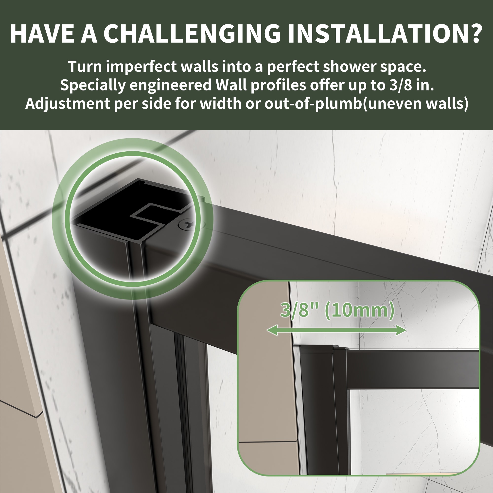 AAZJ ASY-MCL3026BL Shower-Doors - View #6