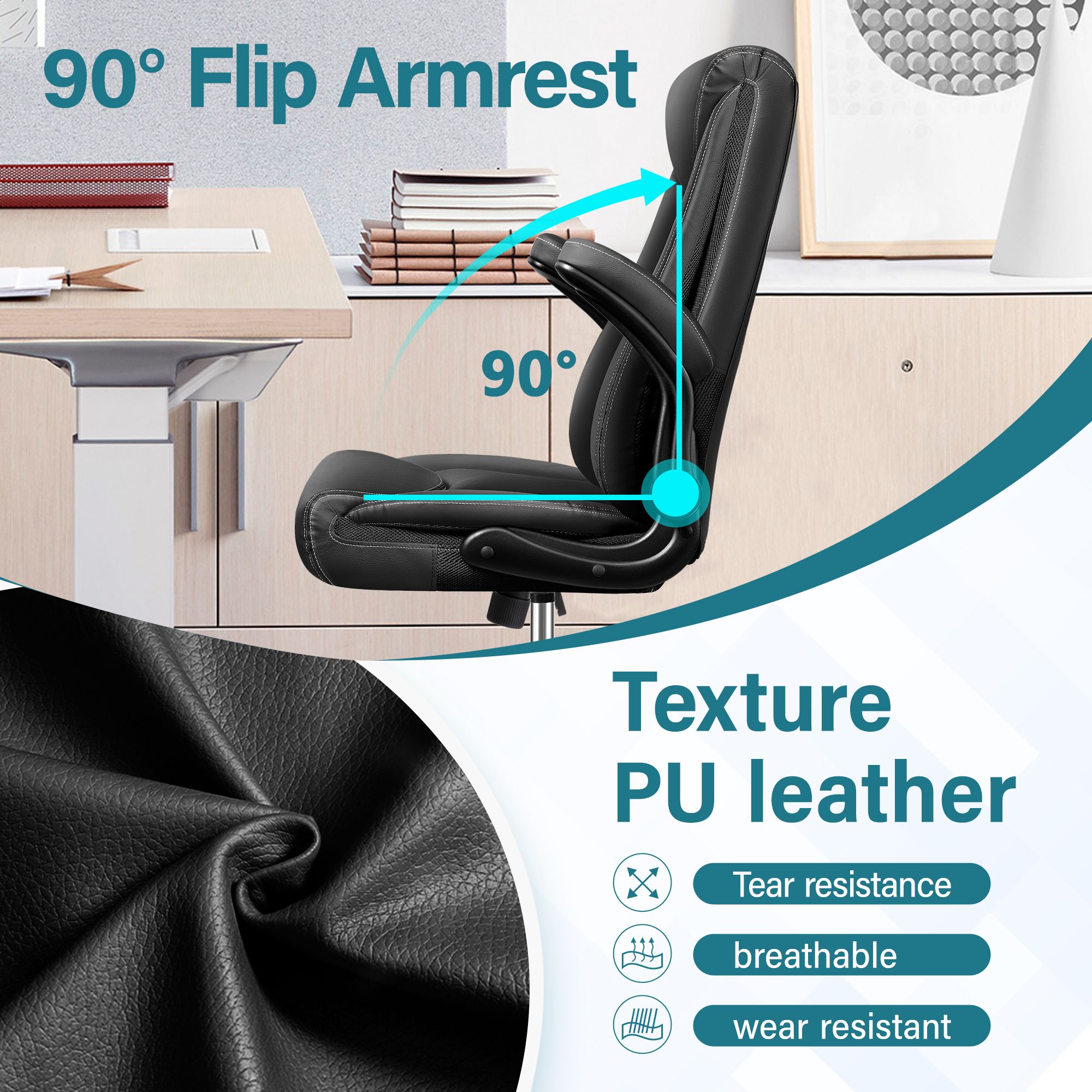Dowan 8808-BLACK Office-Chairs - View #18