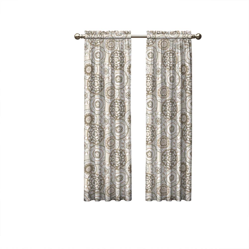 Pairs To Go 15616056X063NEU 63-in Neutral Polyester Light Filtering Rod Pocket Curtain Panel Pair