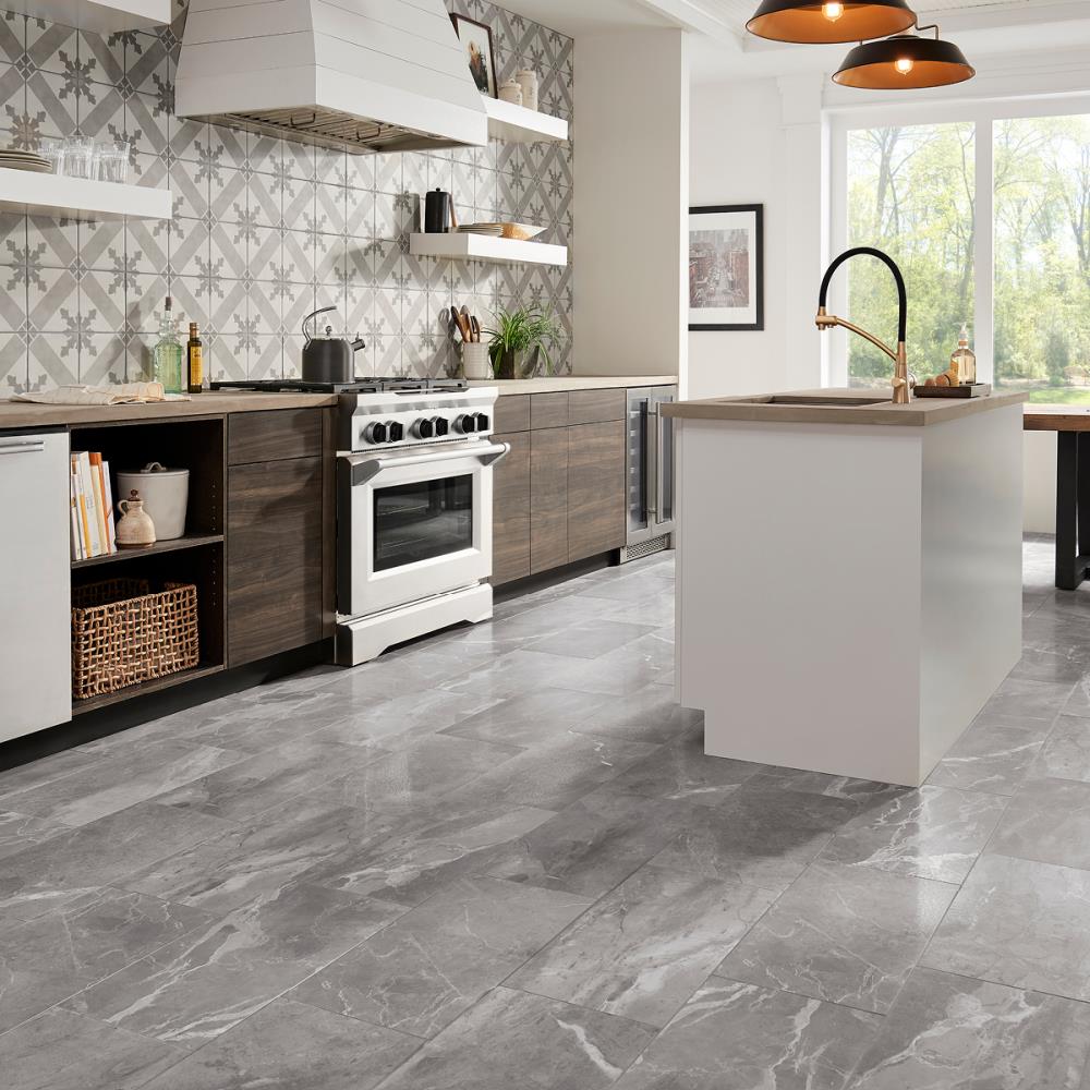 Fume Gray Marble Floor and Wall Tile - Livfloors Collection