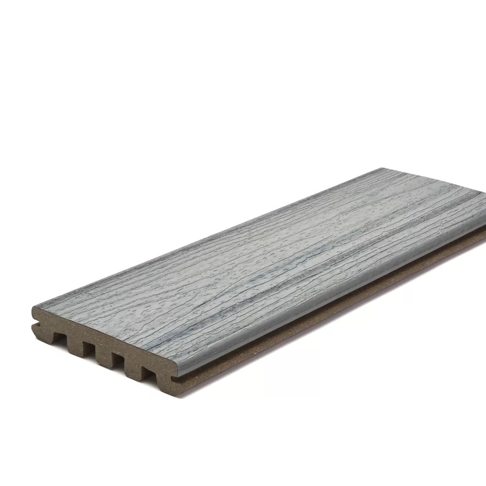 Trex Enhance Naturals 1-in x 6-in x 12-ft Foggy Wharf Grooved/Scalloped Composite Deck Board