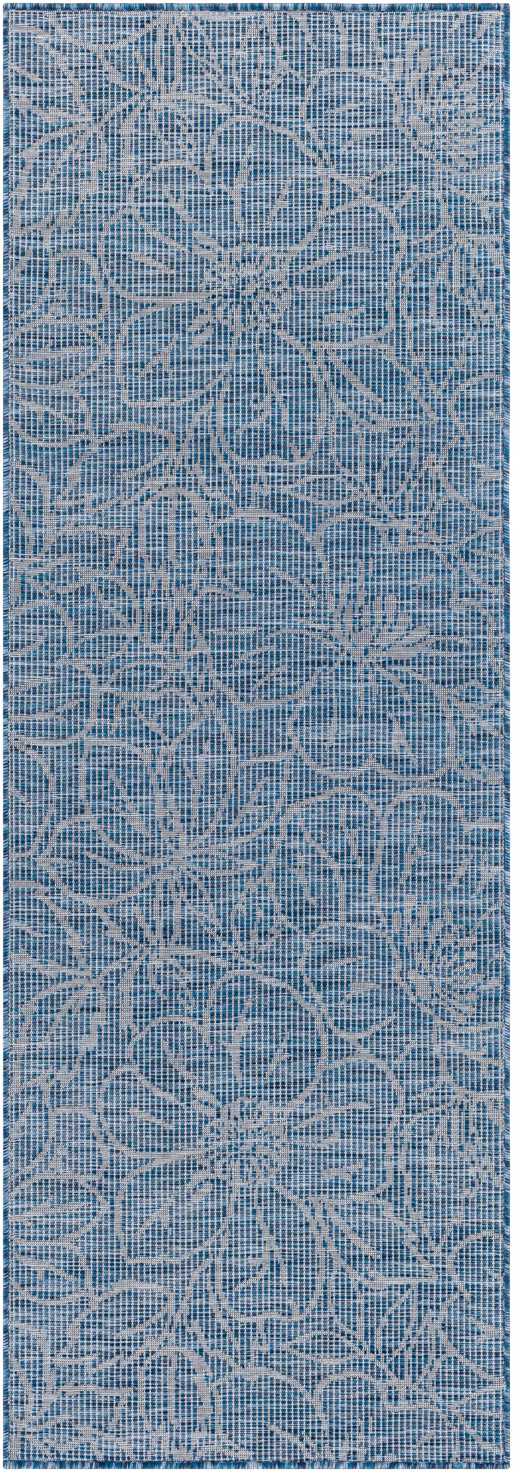 Livabliss PSA2327-2773 Pasadena 3 x 8 (ft) Polypropylene Blue Rectangular Indoor/Outdoor Oriental Runner rug