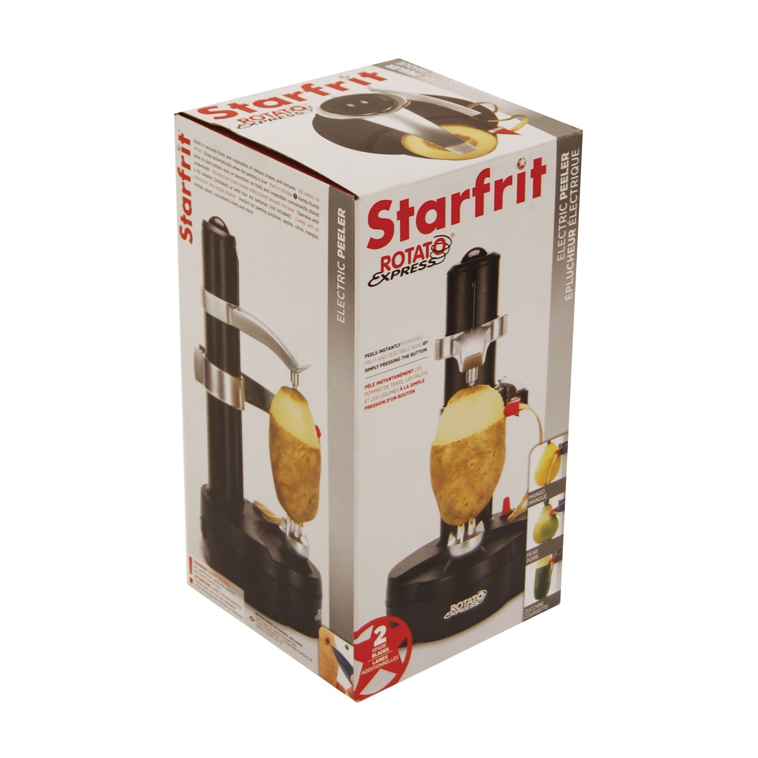 Starfrit Rotato Express Electric Peeler - Instantly Peel Potatoes, Fruits,  and Vegetables - Includes 2 Blades and Thumb Knife in the Food Slicers  department at