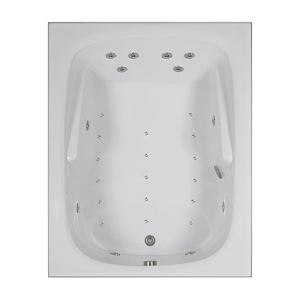 WaterTECH C6048LM BISCUIT Designer 60-in x 48-in Biscuit Acrylic Rectangular Drop-in Whirlpool and Air Bath Combination Tub ( Reversible Drain )