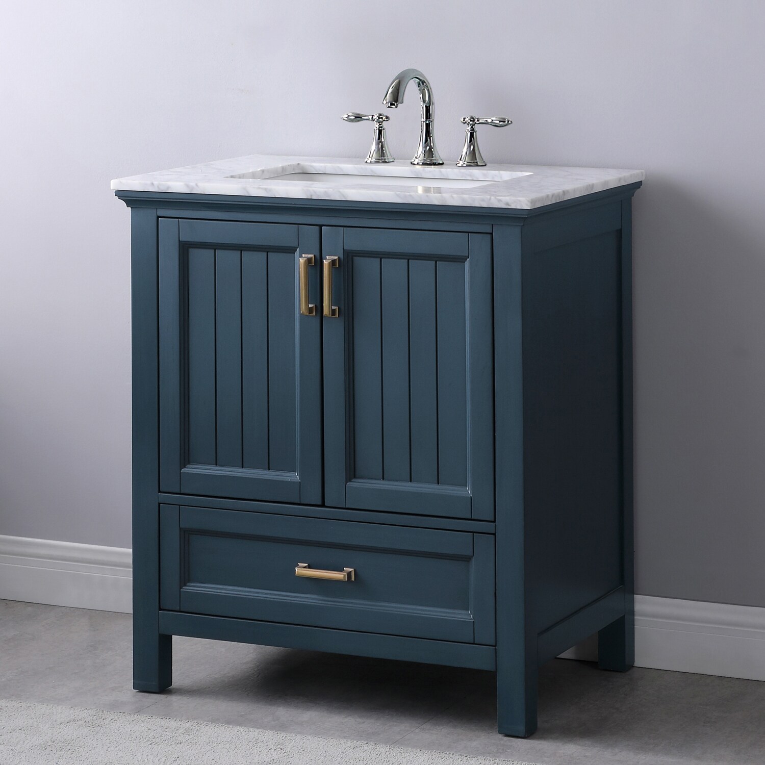 Altair Isla 30-in Classic Blue Undermount Single Sink Bathroom Vanity ...