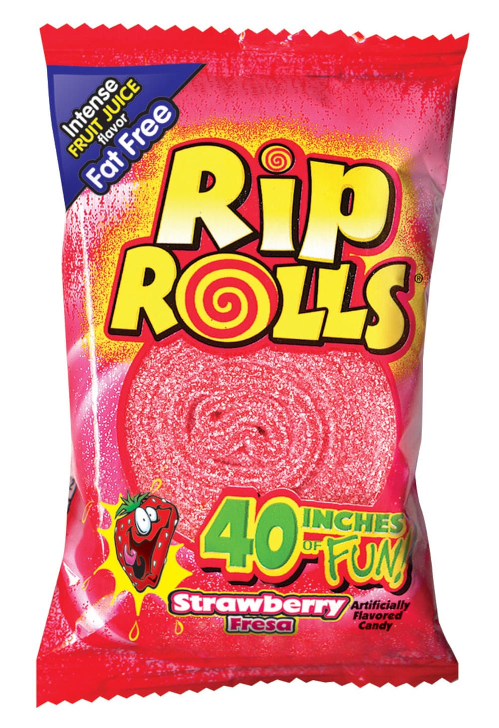 40 Inch Strawberry Soft Candy Roll - Intense Fruit Flavor - Fat Free - Snacks & Candy | - RIP ROLLS FOR34972