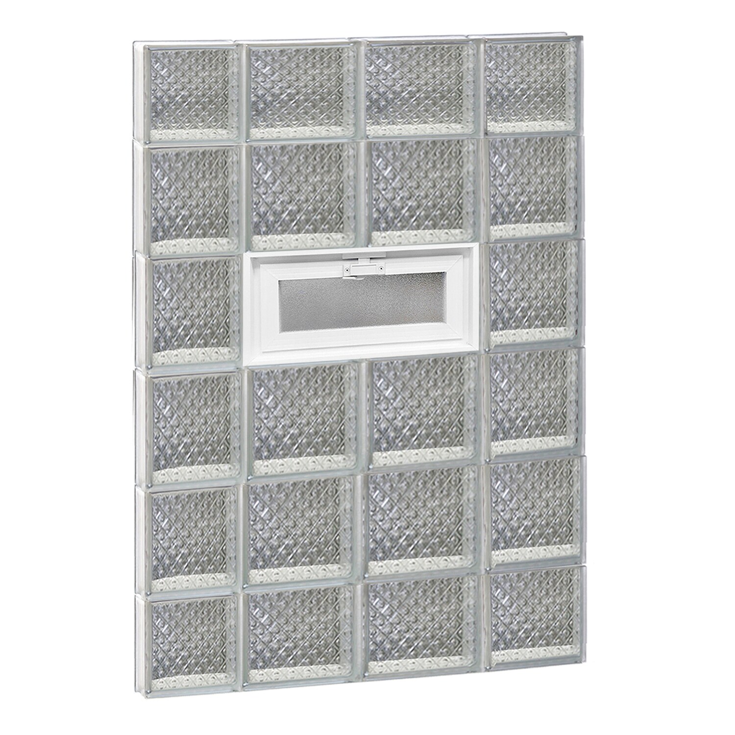 REDI2SET V2844DP Diamond Glass 27-in x 42-1/2-in Frameless Replacement Vented Glass Block Window