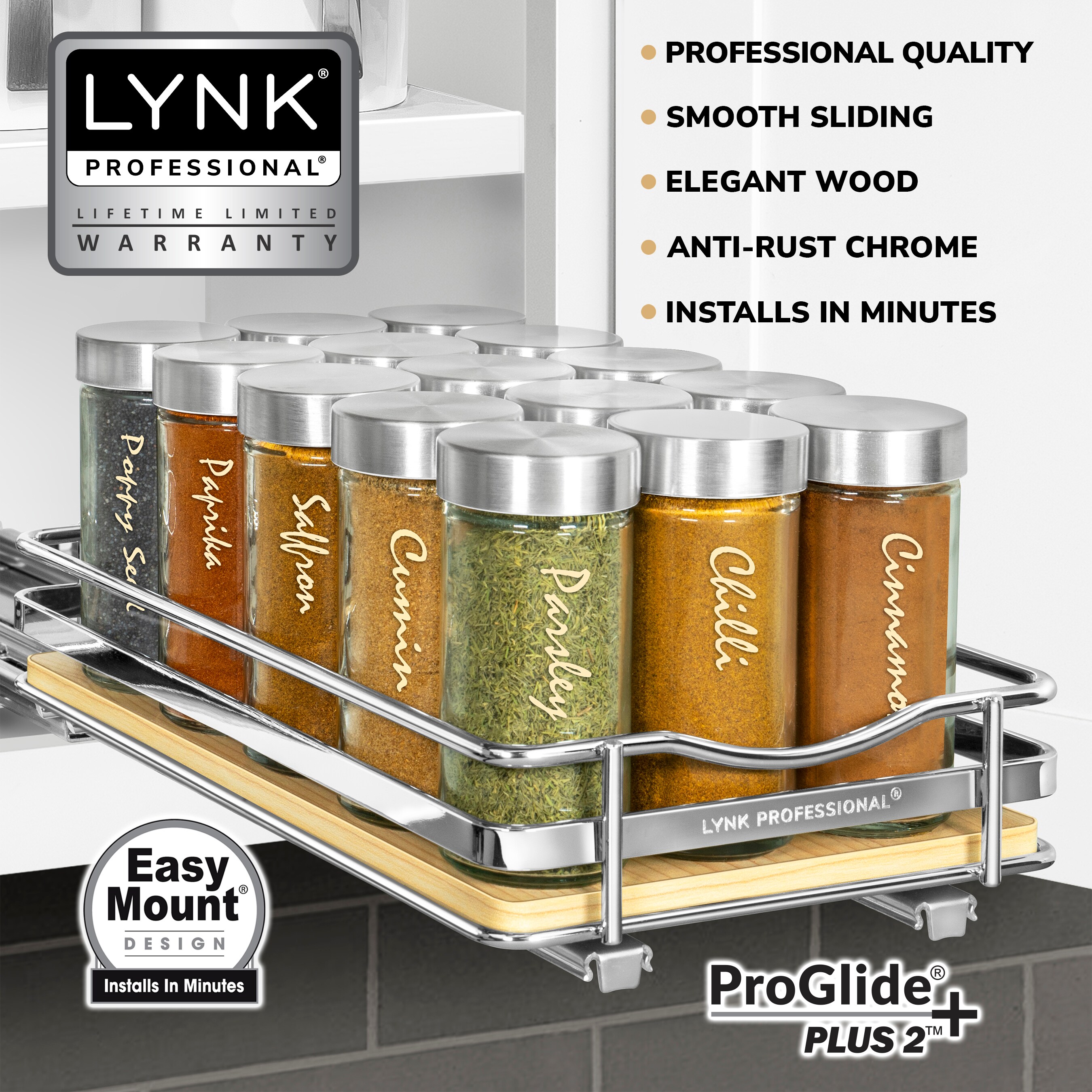 Lynk Professional 4.3-in W x 8.5-in H 2-Tier Cabinet-mount Metal
