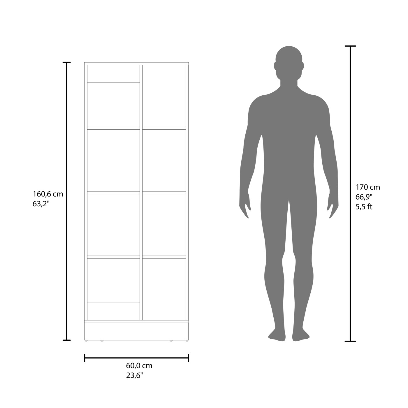 CHITA White Storage Cabinet with Easy-Access Storage for Kitchen Dining ...