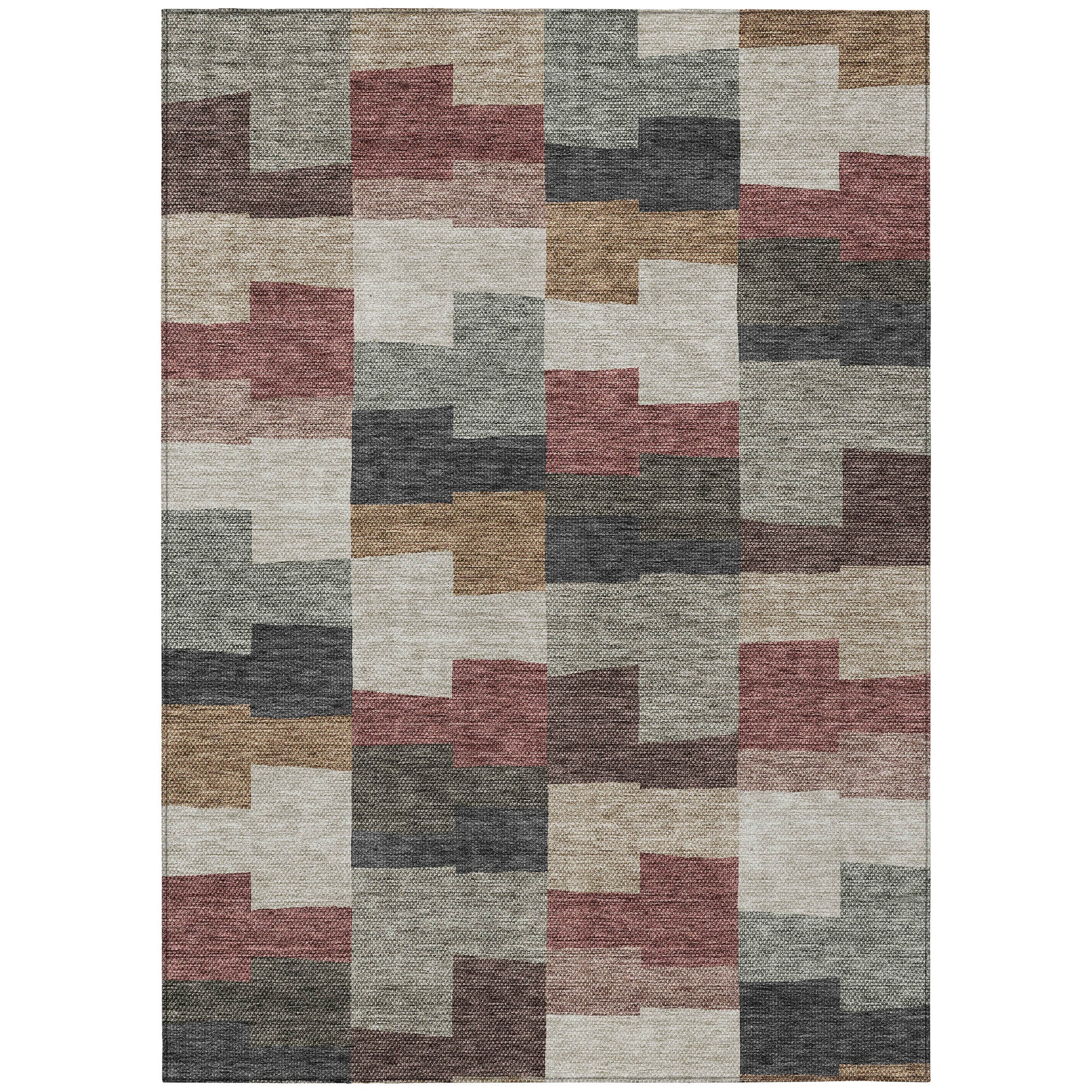 Addison Rugs ACN659PK9X12 Chantille ACN659PK 9 x 12 (ft) Polyester Paprika Rectangular Indoor/Outdoor Geometric Machine washable Area rug