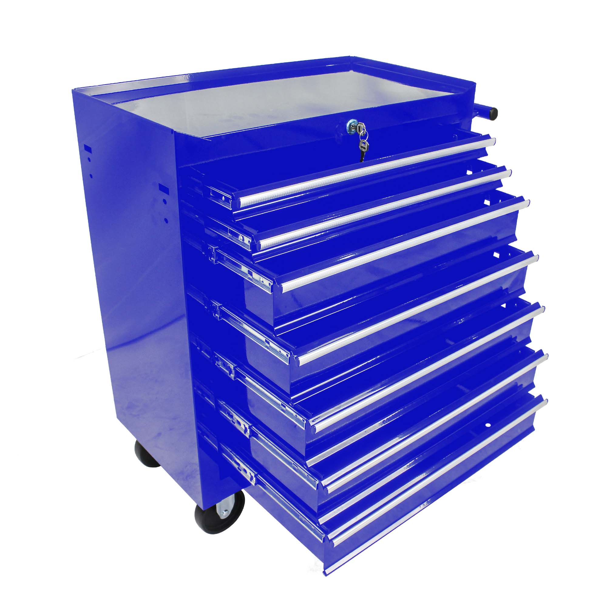 RaDEWAY 24.2-in W x 29.9-in H 7-Drawer Steel Rolling Tool Cabinet (Blue ...
