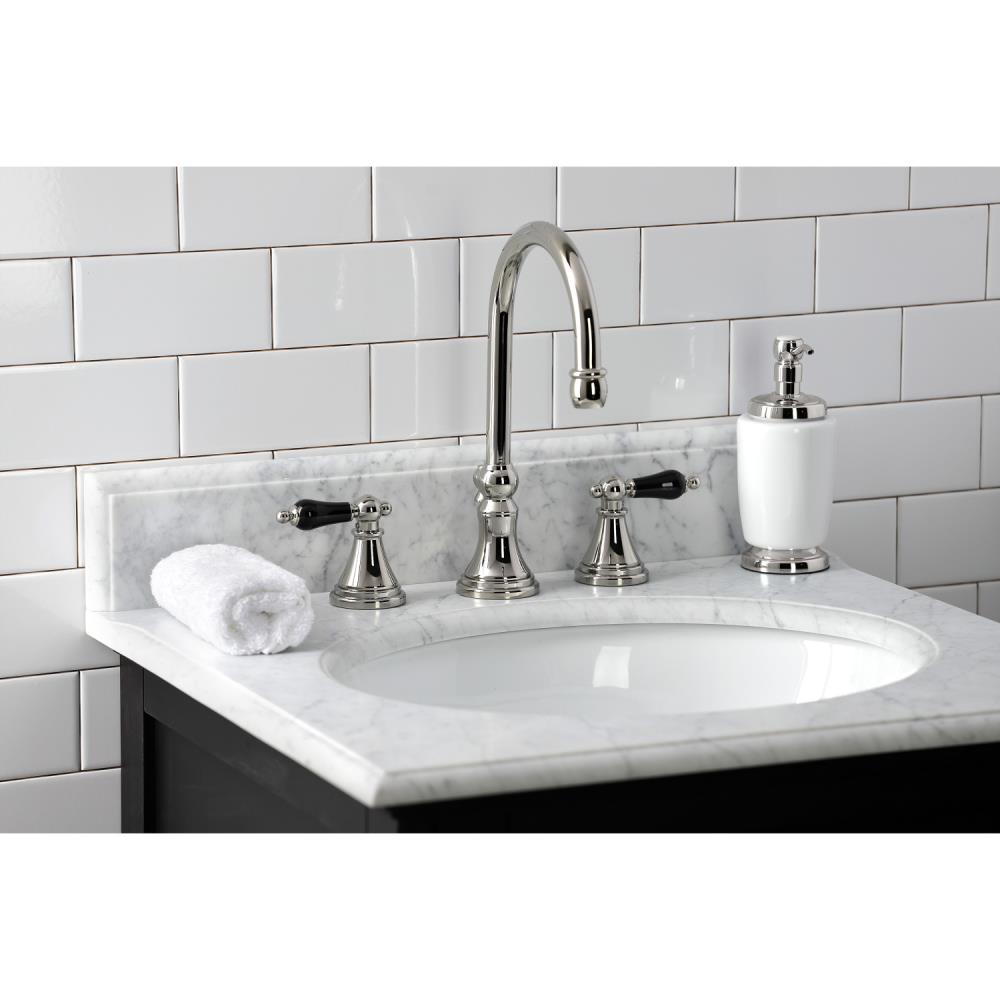 Kingston Brass Duchess Polished Nickel Widespread 2 Handle Bathroom Sink Faucet With Drain At 6408