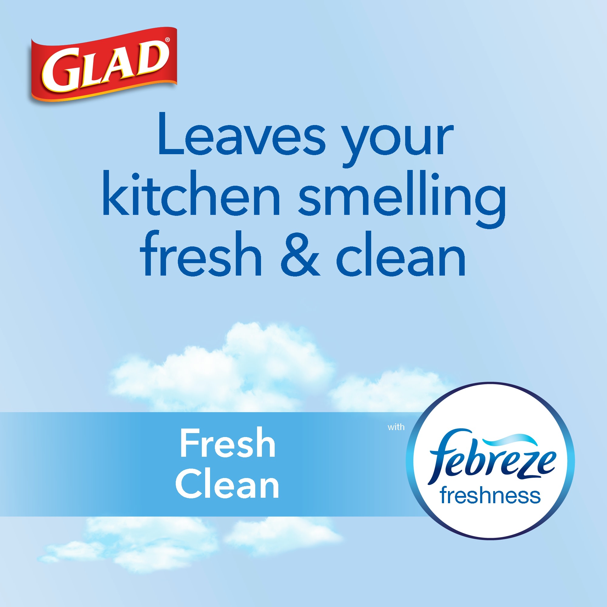 Glad ForceFlexPlus 13 Gallon Kitchen Trash Bags, Gain Original Scent, Febreze Freshness, 40 Bags, Size: 40 ct