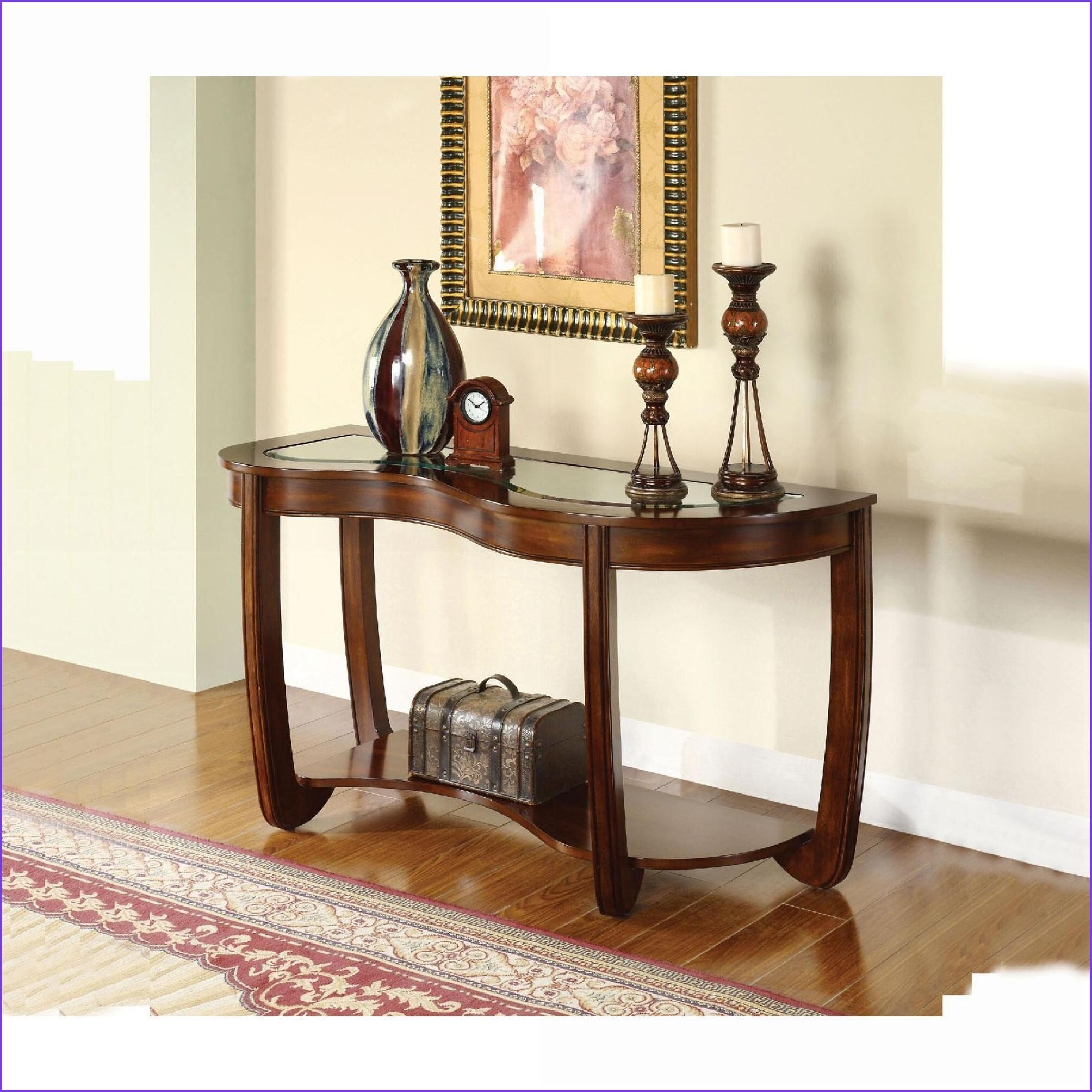 Watnature Dark Cherry Irregular Coffee Table Style Sofa Table for ...