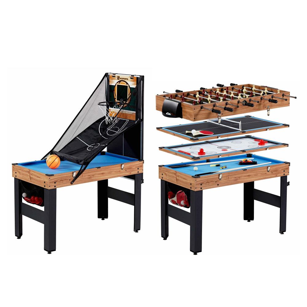  Best Choice Products 4-in-1 Multi Game Table, Childrens  Combination Arcade Set for Home, Play Room, Rec Room w/Pool Billiards, Air  Hockey, Foosball and Table Tennis - Dark Wood : Sports